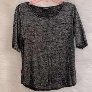 Apt. 9 Ladies Shirt Heathered black & silver/grey Short sleeve Medium